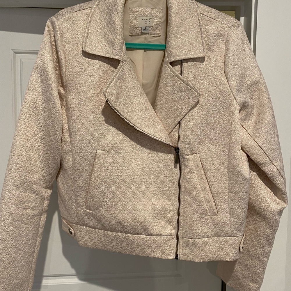 A new day cropped metallic jacket